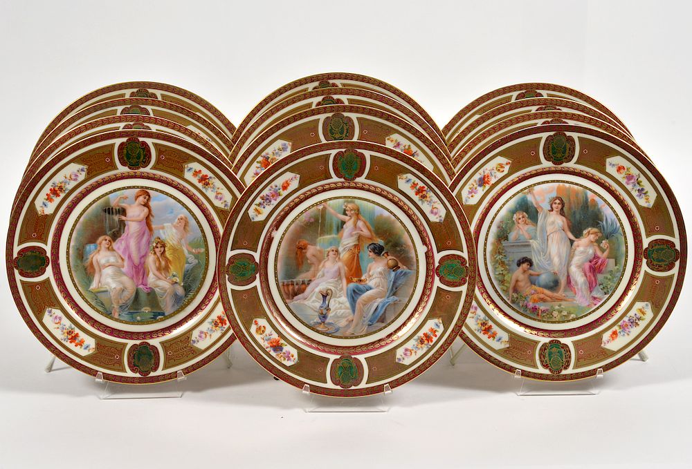 Appraisal: Royal Schwarzburg German Porcelain Plates Early 's German plates by