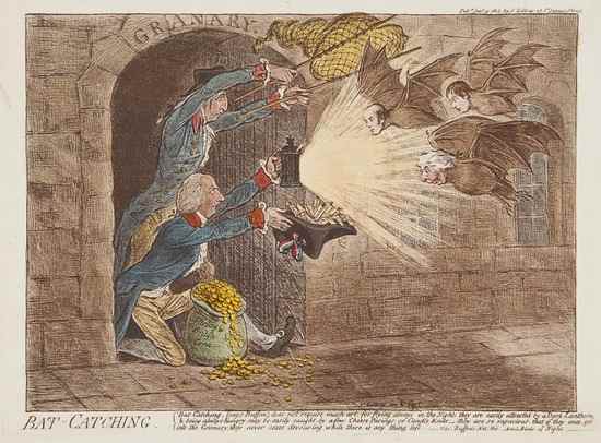 Appraisal: James Gillray - Bat-Catching satirising polticians seeking sinecures in the