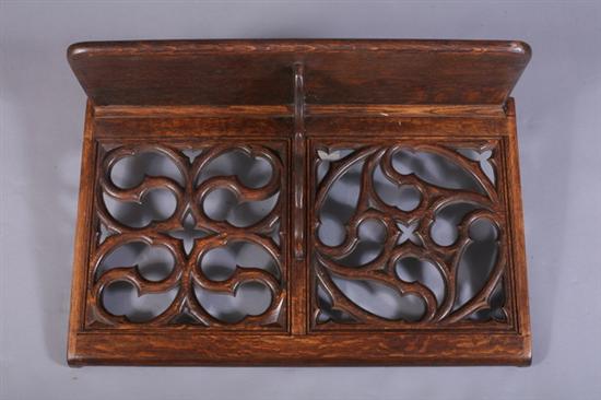 Appraisal: GOTHIC STYLE OAK HANGING WALL BRACKET th century Double asymetrical