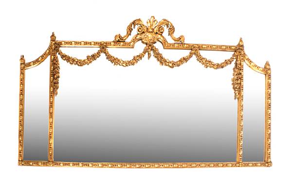 Appraisal: A Louis XVI style giltwood over mantel mirror height in