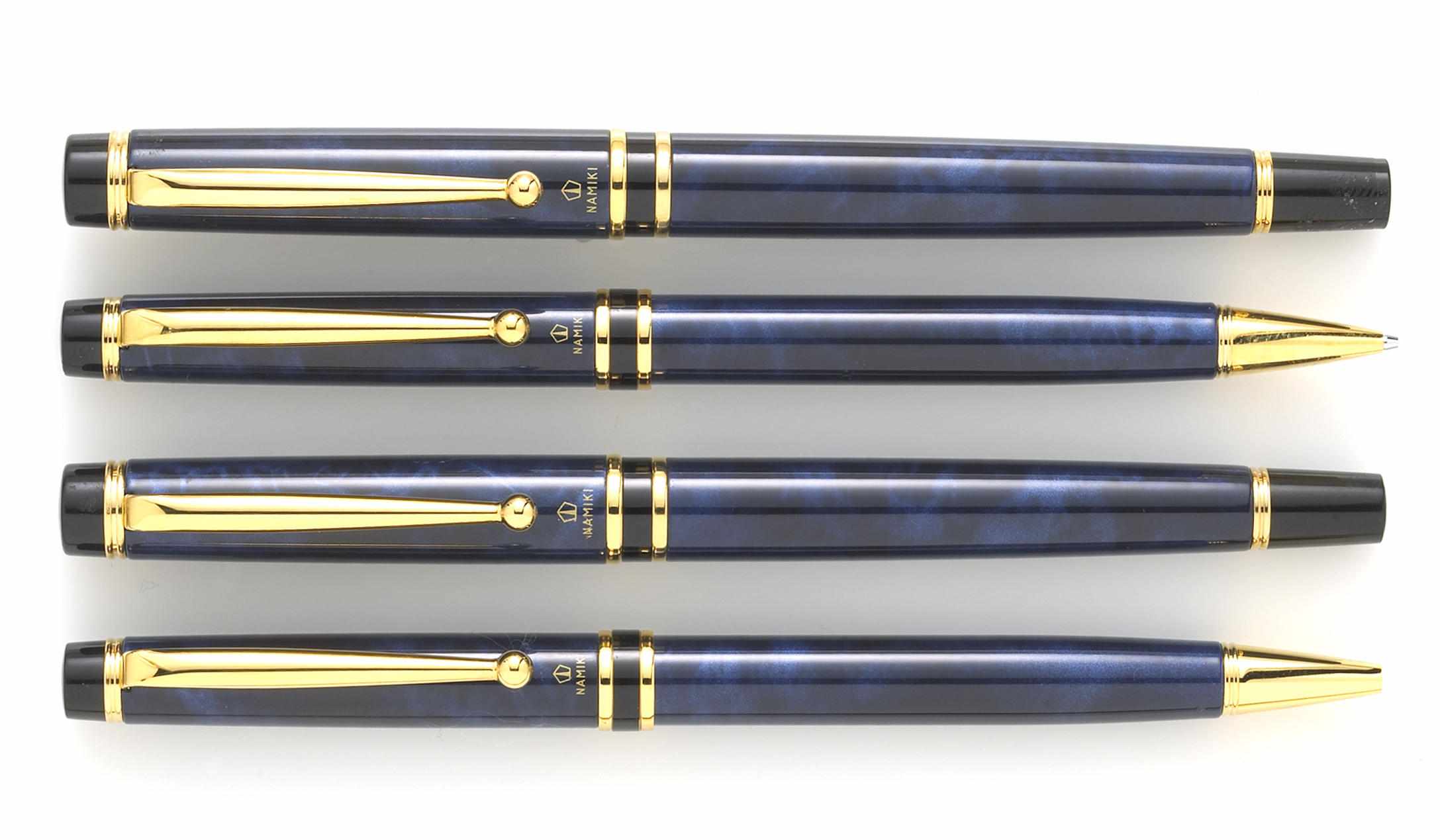 Appraisal: PILOT Four Namiki Grance Series Dark blue marbled lacquer finish