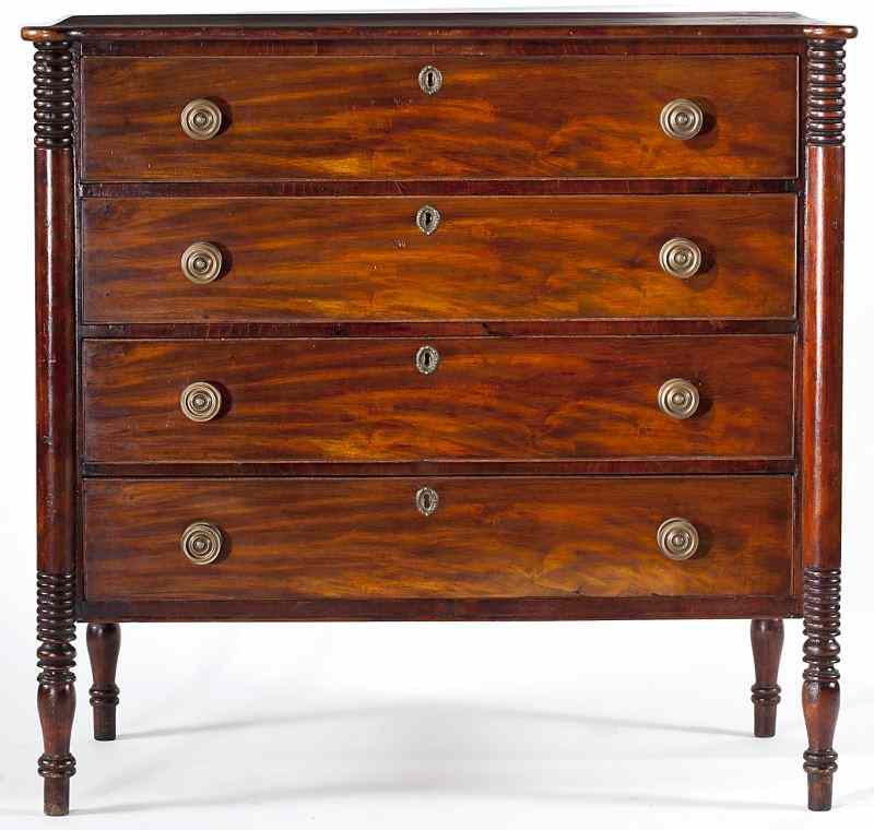 Appraisal: New England Federal Chest of Drawersearly th century faux mahogany