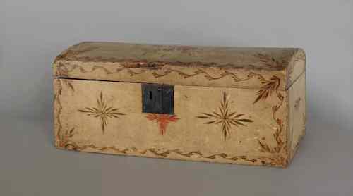 Appraisal: New England painted dome lid box early th c with