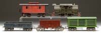 Appraisal: LIONEL STANDARD GAUGE ELECTRIC LOCOMOTIVE WITH FOUR SERIES FREIGHT CARS