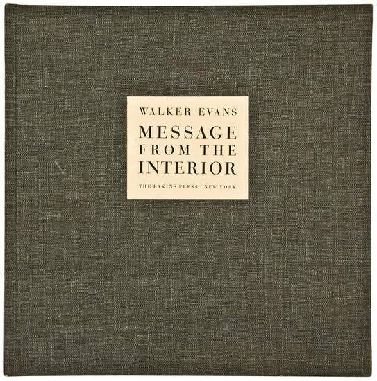 Appraisal: Walker Evans - Message from the Interior New York The