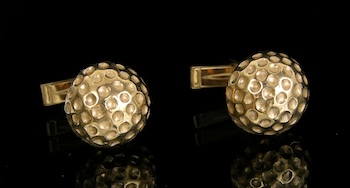 Appraisal: A Pair of k Gold Golf Ball Cufflinks k yellow