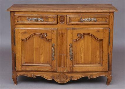 Appraisal: LOUIS XV PROVINCIAL FRUITWOOD AND OAK COMMODE A PORTES The