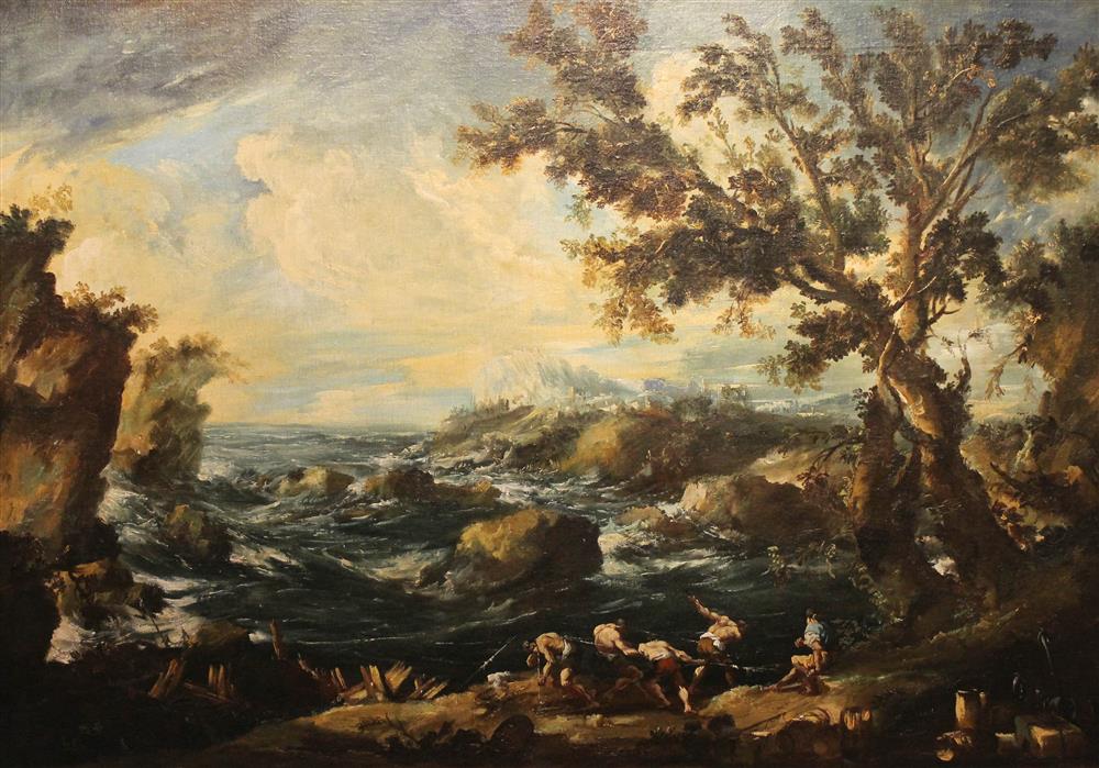 Appraisal: POSSIBLY ALESSANDRO MAGNASCO ITALIAN - FISHERMEN ON THE SHORE Oil