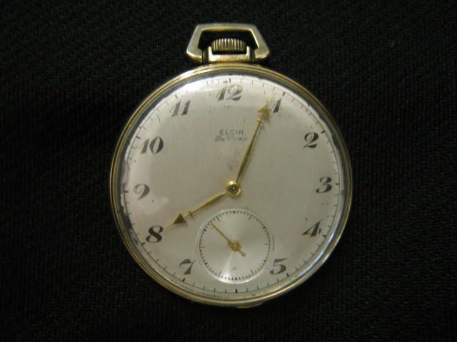 Appraisal: Elgin Pocketwatch open face jewels gold-filled working