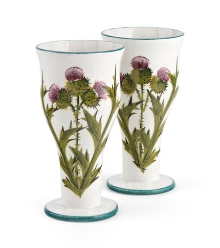 Appraisal: WEMYSS PAIR OF MAY VASES EARLY TH CENTURY each decorated