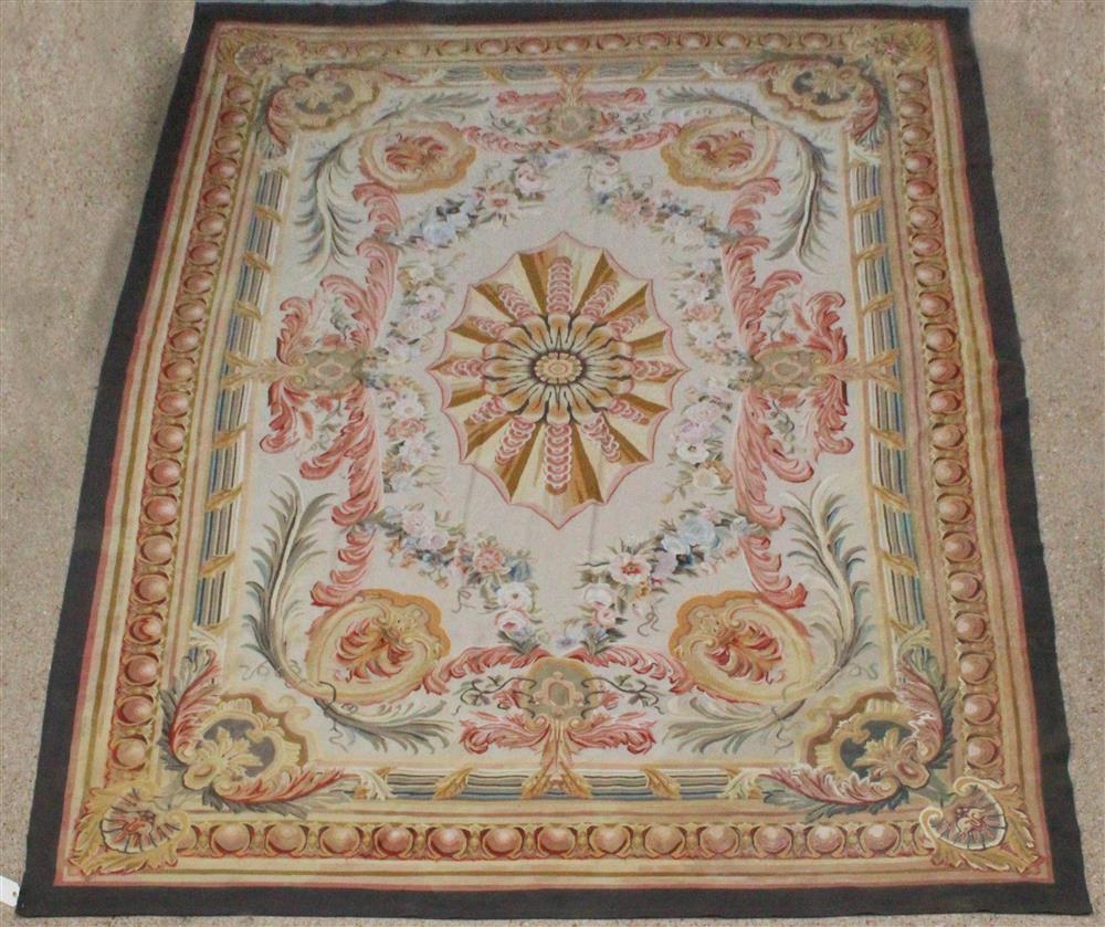 Appraisal: LARGE AUBUSSON TAPESTRY RUG TH CENTURY classic design colors include