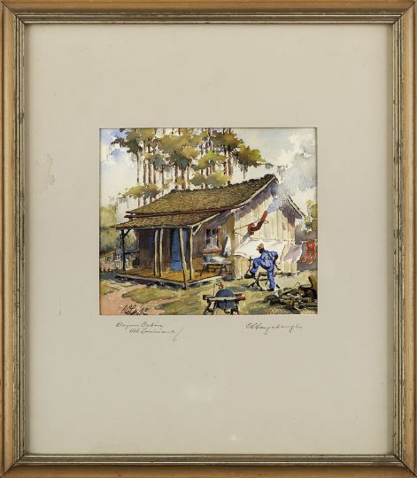 Appraisal: Charles Oglesby Longabaugh American - Bayou Cabin Louisiana watercolor initialed