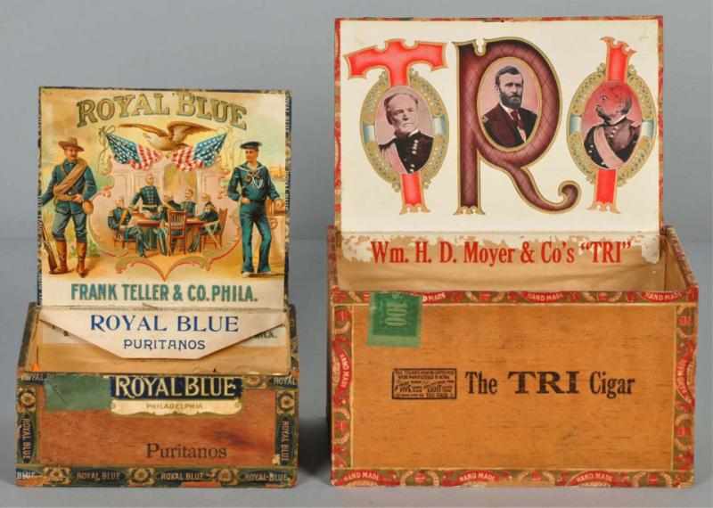 Appraisal: Lot of Civil War-Era Cigar Boxes Description Both are rare