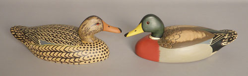 Appraisal: Mallard drake and hen late th c signed Jane Rinker