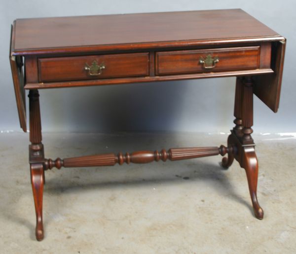 Appraisal: Queen Anne-style mahogany hall table with two drawers EST '