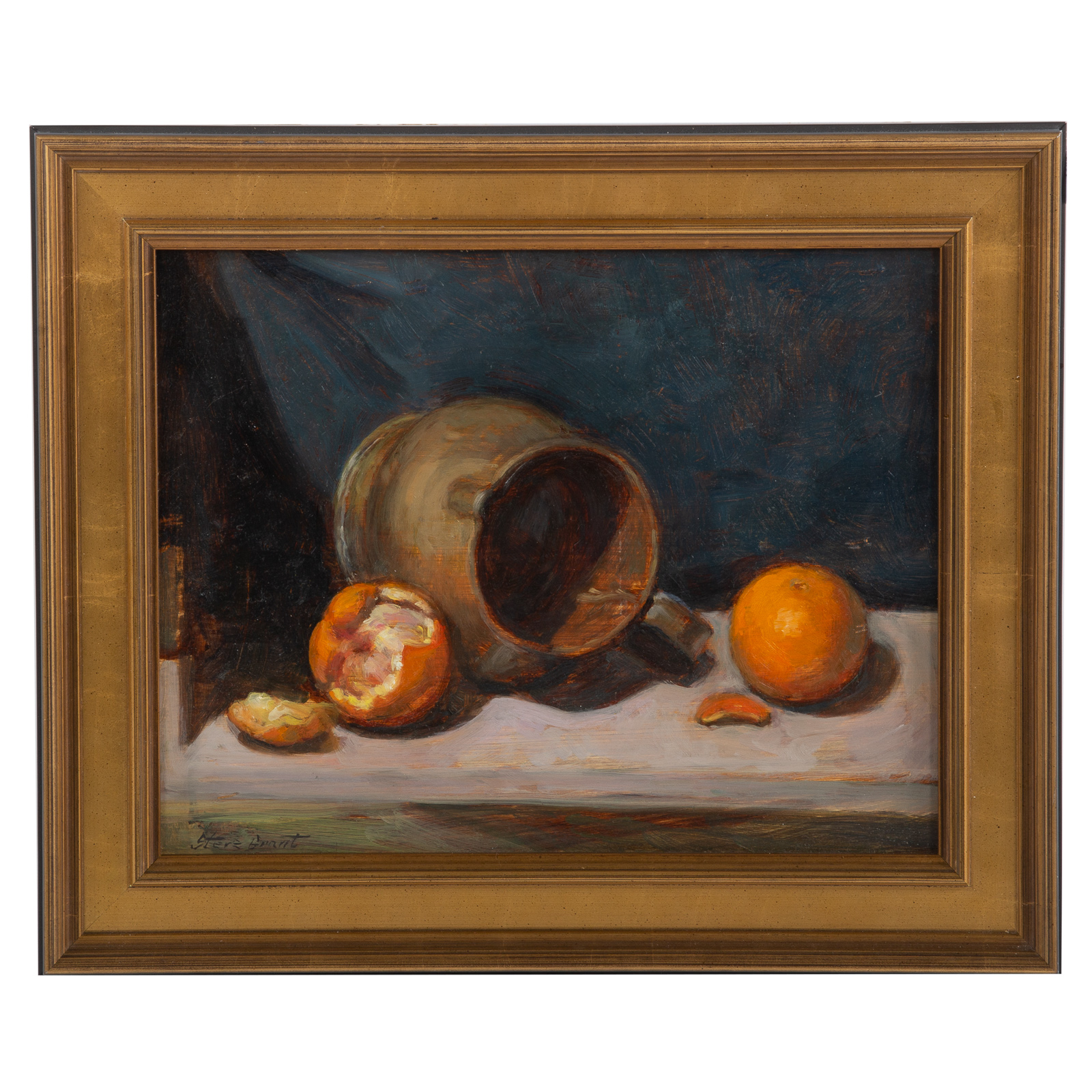 Appraisal: STERE GRANT STILL LIFE WITH FRUIT AND JUG OIL Romanian