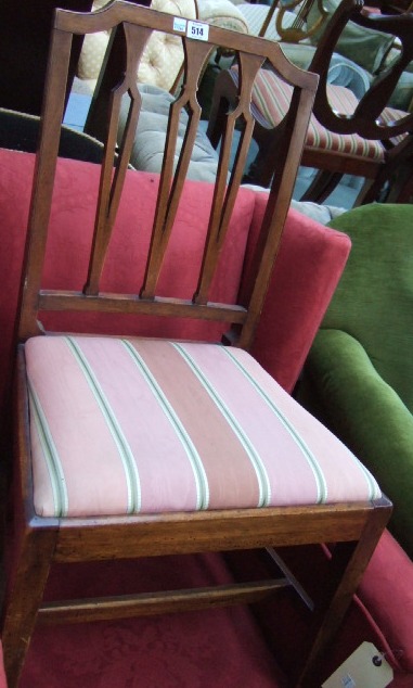 Appraisal: A pair of George III mahogany dining chairs with pierced