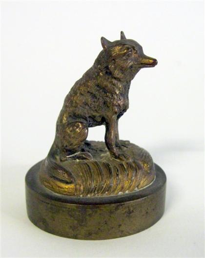 Appraisal: Continental miniature gilt bronze figure of a foxprobably austrian