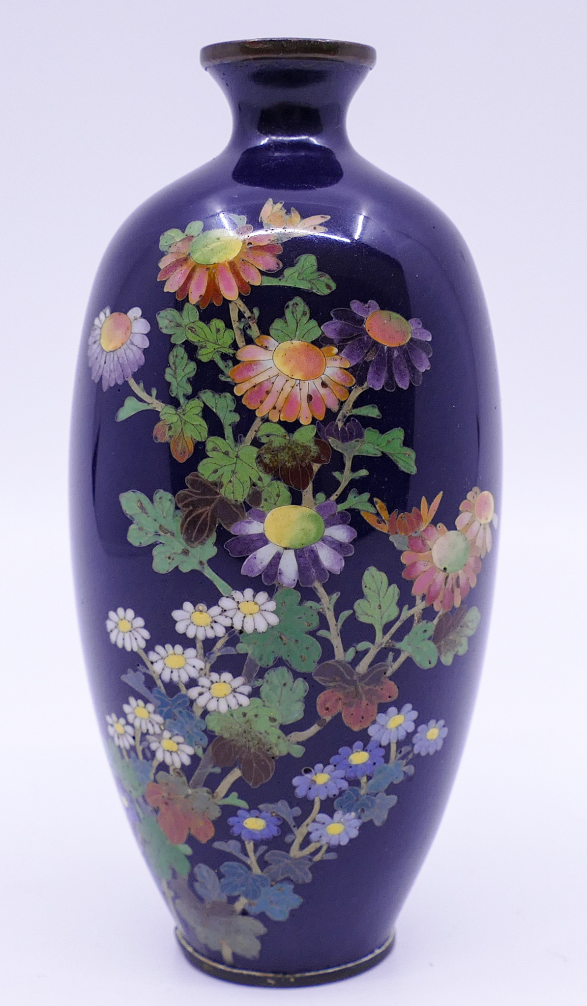 Appraisal: Fine Meiji Japanese Cloisonne Cabinet Vase- some damage on verso-