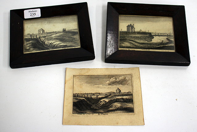 Appraisal: WENCESLAUSS HOLLAR VON PRACHNA - three etchings of London views