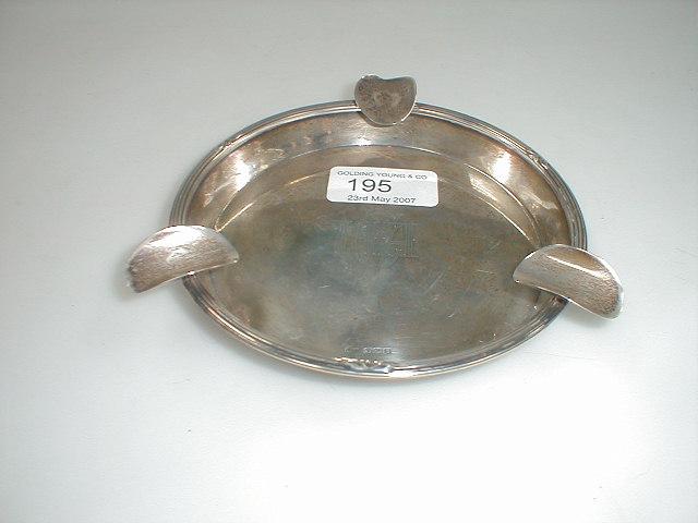 Appraisal: A Walker Hall silver ashtray Sheffield