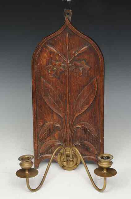 Appraisal: A LATE TH CENTURY ARTS AND CRAFTS CANDLE SCONCE of