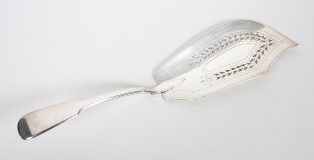 Appraisal: English sterling silver fish slice st half th century by