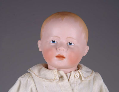 Appraisal: SWAINE CO MOLDED HAIR BABY This close mouth intaglio eyed