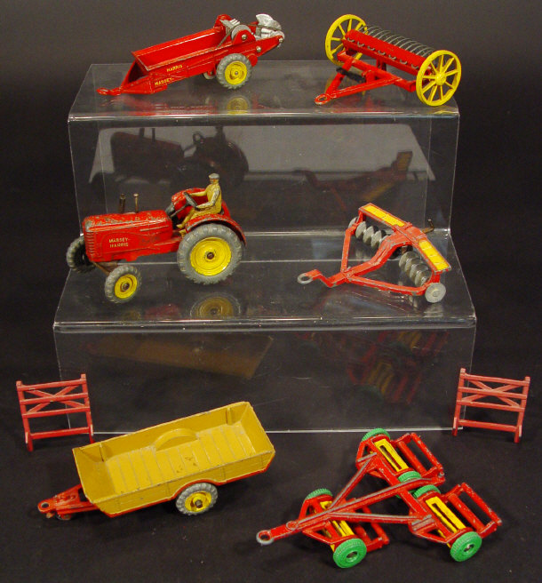 Appraisal: Five Dinky Toys die-cast farm vehicles and equipment including a