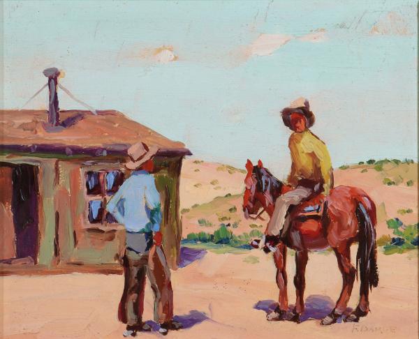 Appraisal: FRED DARGE - OIL ON ARTIST'S BOARDFred Darge Texas -