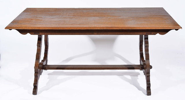 Appraisal: Attributed to HealsArts Crafts oak Spanish type refectory table circa