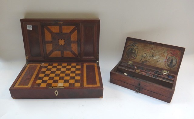 Appraisal: A mahogany cased artist's paintbox by Reeves Inwood late th