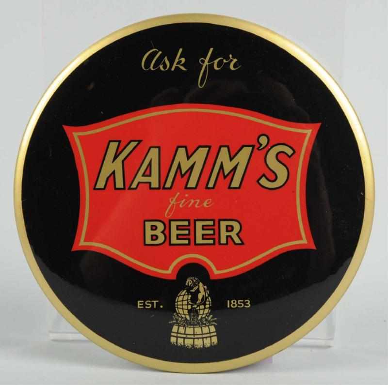 Appraisal: Kamm's Beer Small Celluloid Button Sign Very clean and bright