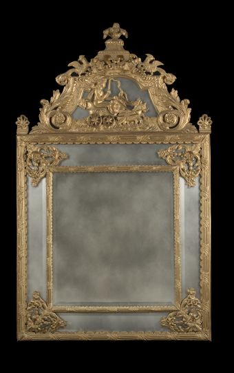 Appraisal: Opulent French Carved Giltwood and Plaster Looking Glass fourth quarter