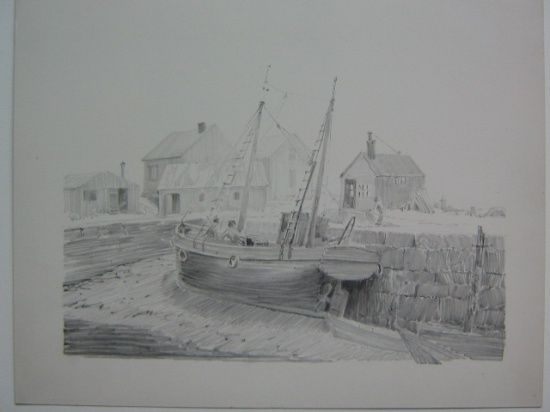 Appraisal: WILLIAM MARSHALL WARREN Group of pencil drawings Rockport I Titled