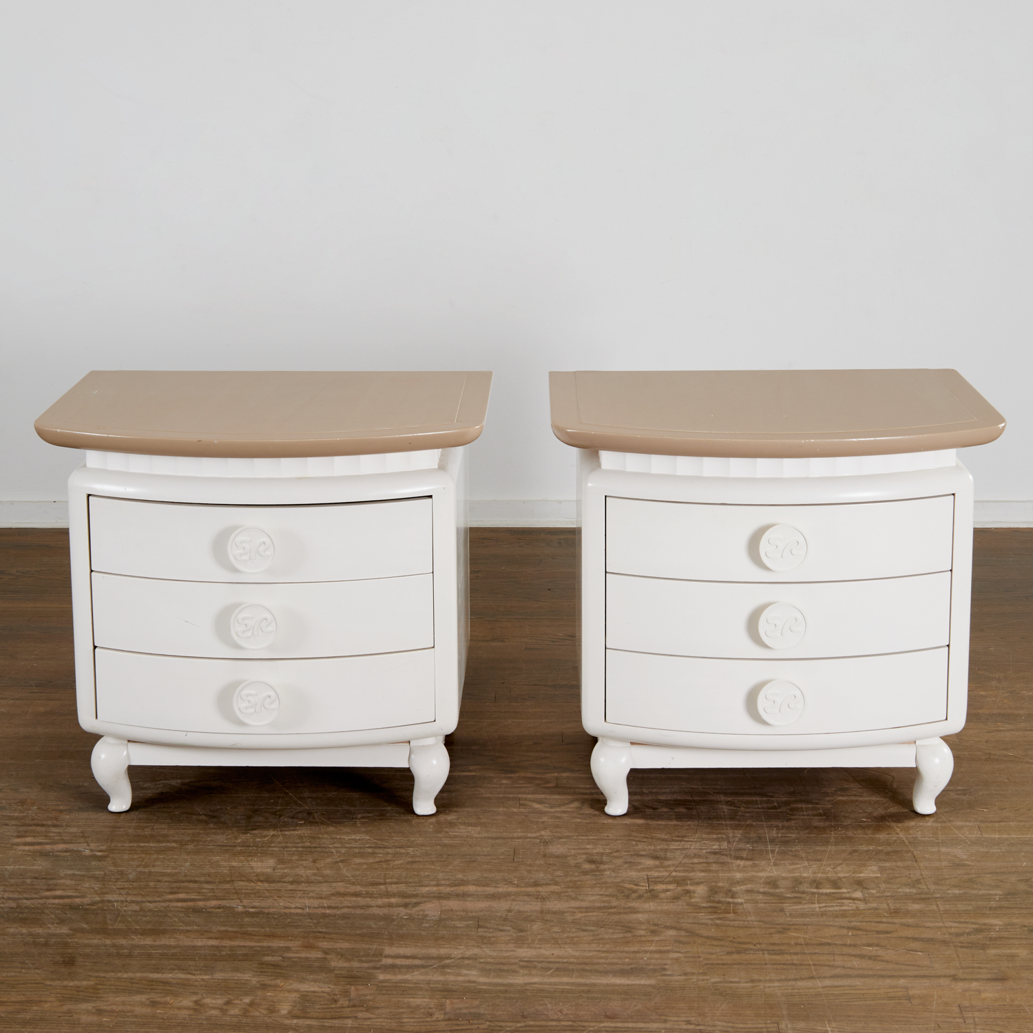 Appraisal: MORRIS LAPIDUS NIGHTSTANDS FROM EDEN ROC HOTEL mid th c