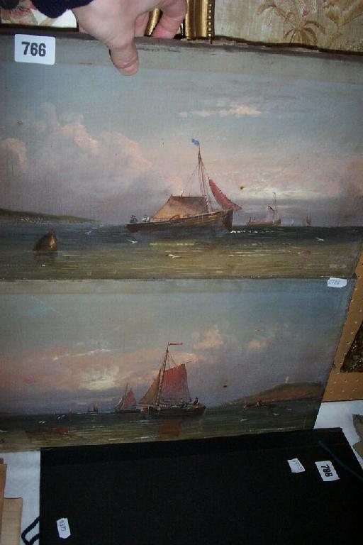 Appraisal: A pair of th century oil paintings on canvas of