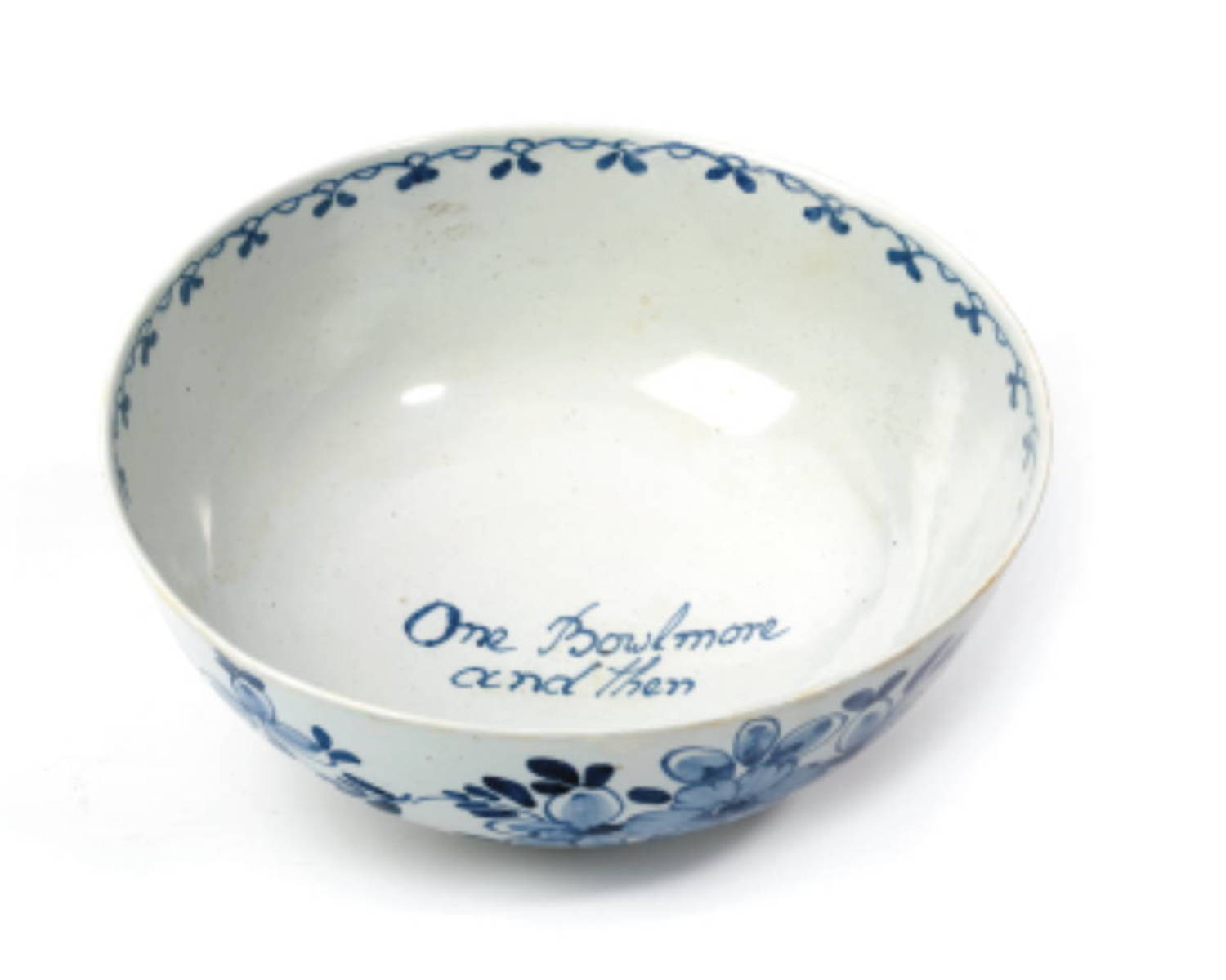 Appraisal: LONDON OR LIVERPOOL DELFT BLUE AND WHITE BOWL CIRCA Inscribed