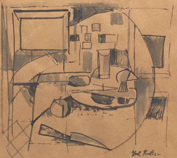 Appraisal: KARL KNATHS AMERICAN - x Still Life with Decoy Mixed