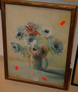 Appraisal: SIGNED LOWER LEFT FLOWERS IN VASE OIL ON BOARD