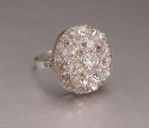 Appraisal: PLATINUM CTW DIAMOND RING CA - In a dazzling display