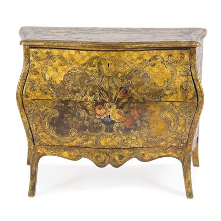 Appraisal: Continental Rococo Polychrome Painted Commode Estimate -