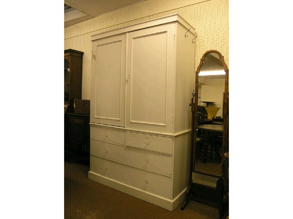 Appraisal: A Victorian painted pine linen press upper stage with space