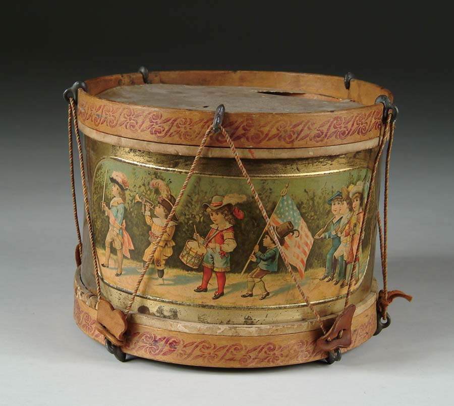 Appraisal: A FINE S CHILD S DRUM A lithographed tin side