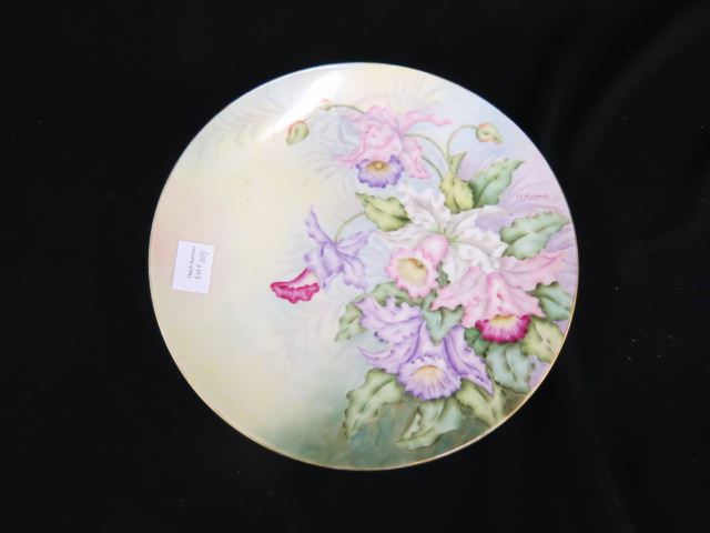 Appraisal: Handpainted Limoges Porcelain Charger fine floral artist signed S E