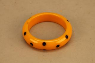 Appraisal: Vintage Peach Polka Dot Bakelite Bangle Vintage Peach Polka Dot