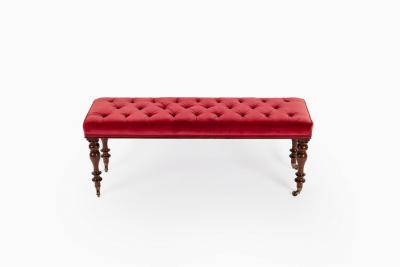 Appraisal: A Victorian mahogany window seat the deep buttoned top upholstered