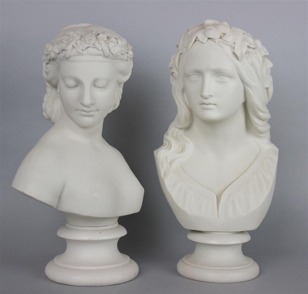 Appraisal: A COPELAND PARIAN BUST OF OPHELIA mid th C after