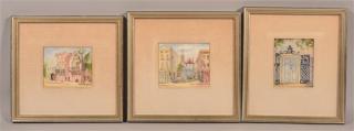 Appraisal: de May Smith Watercolor on Paper Paintings Three Small Watercolor