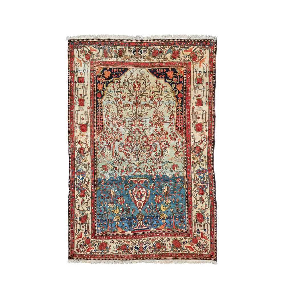 Appraisal: KASHAN MOHTASHAM PRAYER RUG CENTRAL PERSIA LATE TH CENTURY the